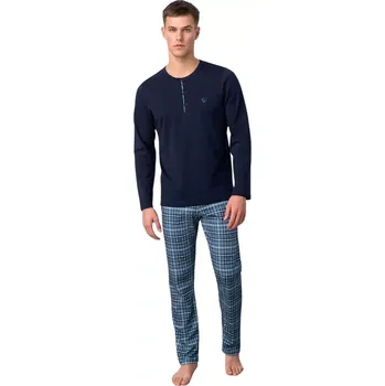 Pánské pyžamo Pánské dvoudílné pyžamo Vamp 17645 blue velikost 5XL