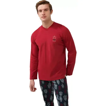 Pánská móda Vamp pánské pyžamo s potiskem robotů 21671 velikost XXL