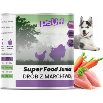 Krmivo pro psa PsUff Junior Drůbež s mrkví 850g Super Food