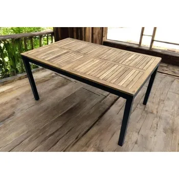 Zahradní stůl VerDesign MATIAS 150 zahradní stůl, akácie/černá