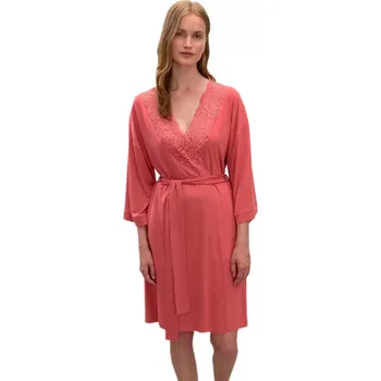 Dámský župan Dámský modalový župan Vamp u kolekce Lacey 16151 red dahlia velikost M