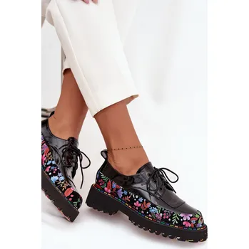 Dámské polobotky Lakované polobotky z pravé kůže s vzorem Artiker 57C0174 Barva: Černá, Velikost: 38