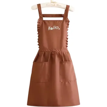 Kuchyňská zástěra Nepromokavá zástěra 75 x 84 cm Baristická pracovní uniforma Restaurace Hotel Zahradničení Kuchyně Vaření Odolný materiál Stylová hnědá
