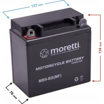 Motobaterie MOTOCYKLOVÁ AKUMULÁTOR Moretti AGM Gel MB9-BS 9Ah