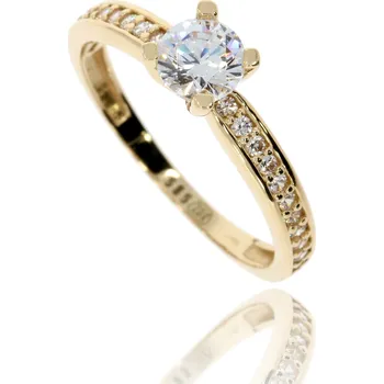 Prsten Zlatnictví Helios Zlatý zásnubní prsten B44140 Velikost: 48, Váha: 1,80g