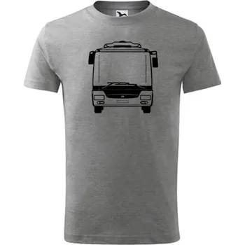 Chlapecké tričko Šedé dětské tričko s autobusem SOR NB12 - dárek pro malého příznivce autobusů - barva šedá - velikost 4roky