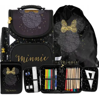 Školní batoh Školní aktovka Minnie Mouse pro dívky, penál, taška, sada 3 kusů.