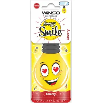 Vůně do auta Osvěžovač Vzduchu do Auta Závěska Lístek Smajlík WINSO Energy Smile Višeň