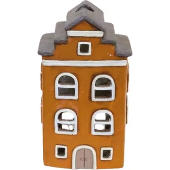 Keramický domeček na svíčku cihlový, 35 cm