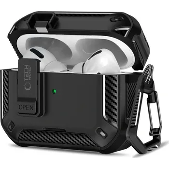 Náhradní kryt pro mobilní telefon Kryt Tech-Protect Carbonox Magsafe Apple Airpods Pro 3 Black