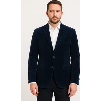 Pánské sako BAZAR - Pánské sako sametové- Modré - 2 Pánské velikosti: EU 44