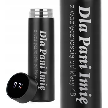 TERMOSKA S DISPLEJEM A GRAVÍROVÁNÍM Černý S PODĚKOVÁNÍM Ke Dni Učitelů