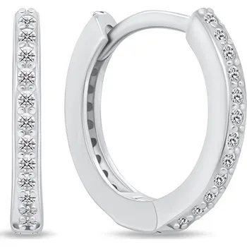 Náušnice Brilio Silver Třpytivé stříbrné náušnice kruhy EA159W 1,4 cm + 2 měsíce na vrácení zboží