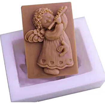 Mýdlo Silikonová forma na mýdlo andílek s flétnou