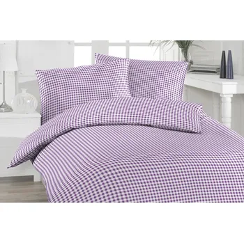 Povlečení Florella Vichy Karo Lila fialové 140 x 200, 70 x 90 cm
