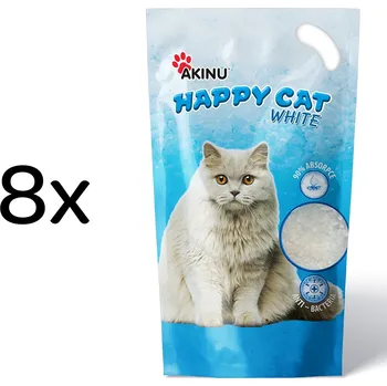 Podestýlka pro kočku Akinu HAPPY CAT Silika gel bílý stelivo pro kočky 8 x 3,6 l