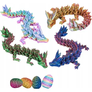 4 ks Figurka / Drak / Fantasy / Barevná Dekorace / 13 cm