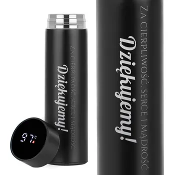 Termoska TERMOSKA S DISPLEJEM Černý TRPĚLIVOST, SRDCE, MOUDROST Den Učitelů