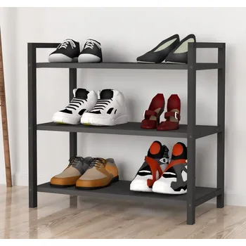 Botník VerDesign NAMUR 3 SR regál na boty, antracit/černá