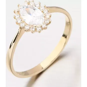 Prsten Dámský prsten žluté zlato 585 zirkon 11-311 velikost 52