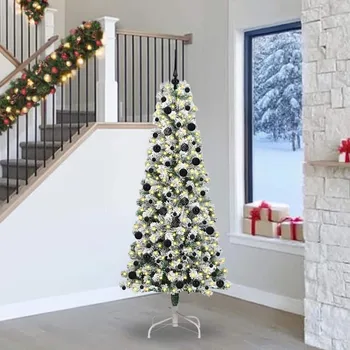 Vánoční stromek Umělý Skládací Vánoční Strom s stojanem Zelená a bílá 240 cm