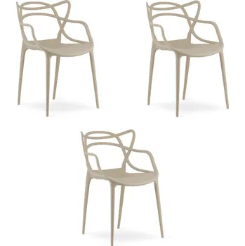 Jídelní židle Set tří židlí KATO béžové (3ks)