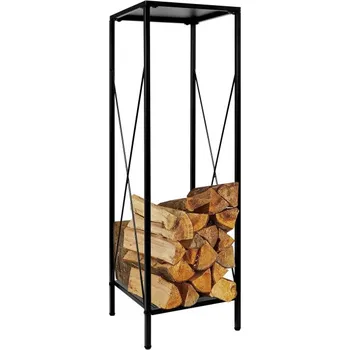 Stojan na dřevo ke krbu PERUN kovový Černá