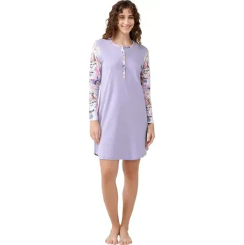 Dámská noční košile Dámská noční košile Vamp na propínání 21301 lavender sweet velikost XL