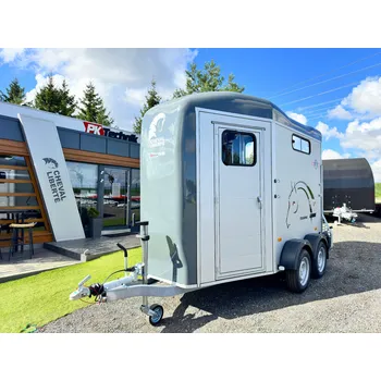 Přívěs pro přepravu koně a skotu Přívěs pro koně CHEVAL LIBERTE TOURING JUMPING®, 2x dveře, sedlovna, ŠEDÝ