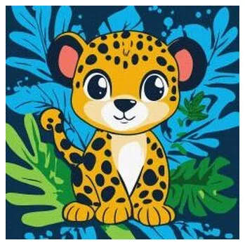 Set školních potřeb Malowanie po numerach - Wesoły lampart Kids