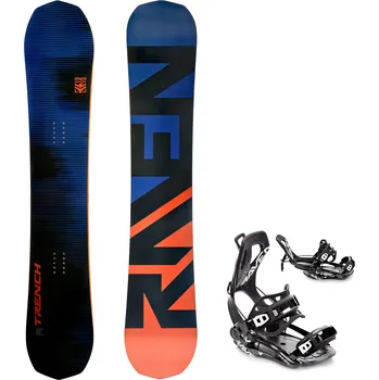 Snowboard Snowboard komplet Raven Trench Carbon + vázání RAVEN Fastec FT360 Black Velikost: 154 cm, Velikost vázání: M