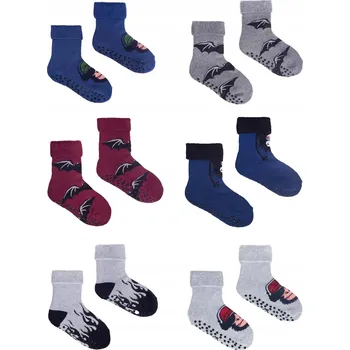 Chlapecké froté Ponožky barevné s ABS BALENÍ 6 KUSŮ 20-22 YOCLUB
