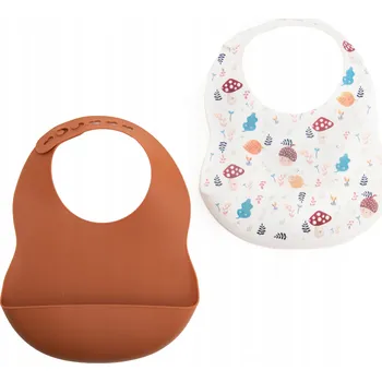 Silikonový bryndák Amadeus v odstínech hnědé a béžové