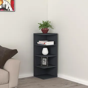 regál VerDesign FELIX rohová knihovna, antracit