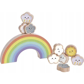 ostatní stavebnice STAVEBNICE KOSTKY 2v1 BALANČNÍ HRA 10 dílů