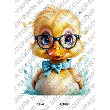 Umělecký papír Rýžový a soft papír na decoupage - Kačenka - KB3109 Materiál: Soft, Rozměr: A4
