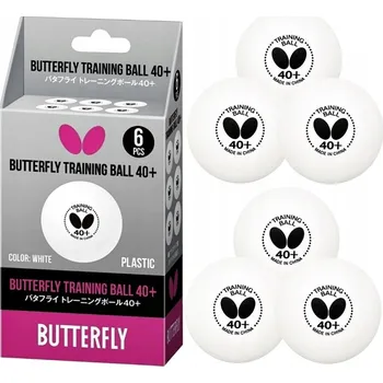Stolní tenis Míčky na stolní tenis Butterfly tréninkové 6 ks bílé 40 mm