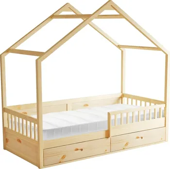 Postel Montesorri postel se zásuvkami BIANKA borovice