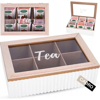 Dóza na potraviny Krabička na čaj, organizér, nádoba na 6 míst 24x16x7 cm