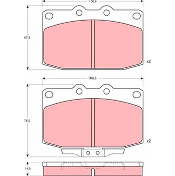 Brzdová destička Sada brzdových destiček, kotoučová brzda TRW GDB377
