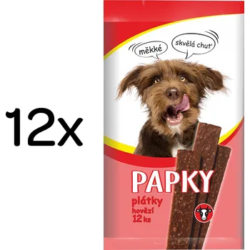 Pamlsek pro psa Akinu PAPKY Hovězí plátky pamlsek pro psy 12 x 12 ks