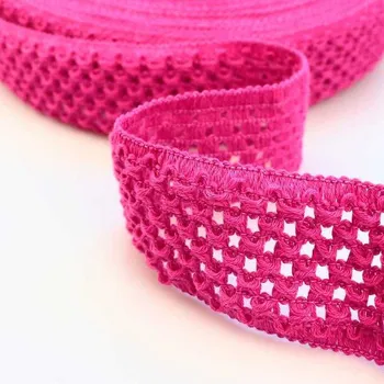 Textilní guma Pro Háčkování Guma pletená 5 cm fuchsiová