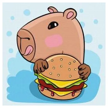 Set školních potřeb Malowanie po numerach - Kapibara i burger Kids