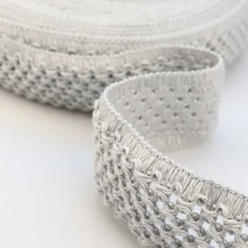 Textilní guma Pro Háčkování Guma pletená 5 cm světle šedá