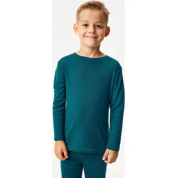 unuo Dětské merino triko s dlouhým rukávem, Petrolejová Velikost: 86/92