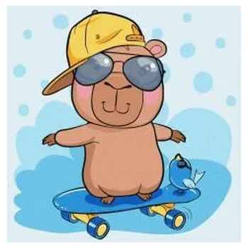 Set školních potřeb Malowanie po numerach - Kapibara na deskorolce