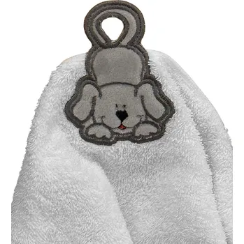 Ó Froté Dětský ručník s praktickým poutkem ve zvířecím motivu - pejsek Barva: Bílá - O, Velikost: 50 x 90 cm