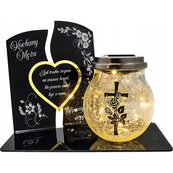 Smuteční dekorace VĚČNÝ HŘBITOVNÍ SVÍČKA Soška pro manžela na hrob všech svatých