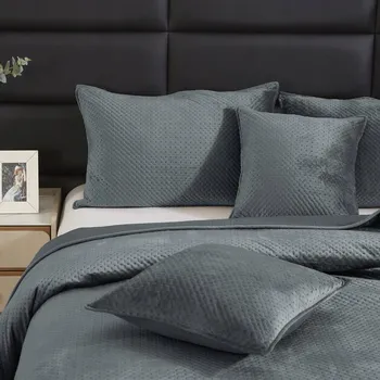 Prostěradlo VELUROVÝ DEKORAČNÍ POVLEK NA POLŠTÁŘ MAYA 50x70cm TMAVĚ GRAFITOVÝ