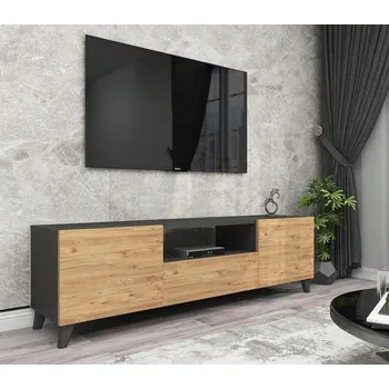 Obývací stěna VerDesign AMANDA TV stolek, antracit / borovice